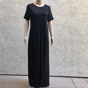 Black dual-layer t-shirt dress